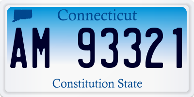 CT license plate AM93321