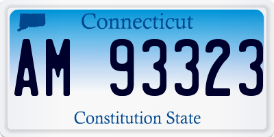 CT license plate AM93323