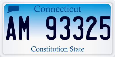CT license plate AM93325
