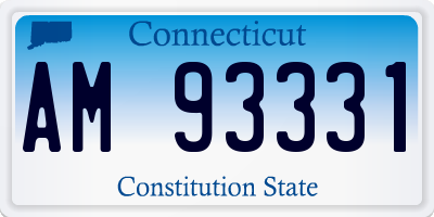 CT license plate AM93331