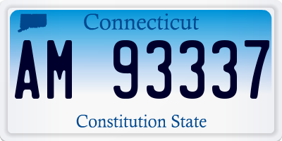 CT license plate AM93337