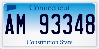 CT license plate AM93348