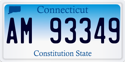 CT license plate AM93349