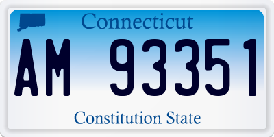 CT license plate AM93351