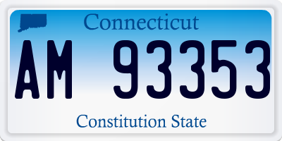 CT license plate AM93353
