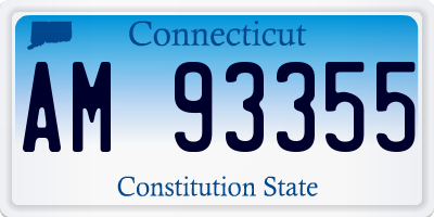 CT license plate AM93355
