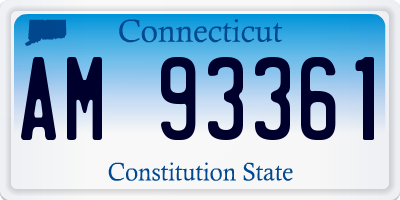 CT license plate AM93361