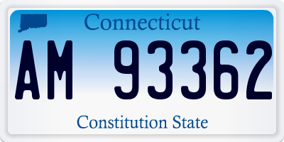 CT license plate AM93362