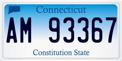 CT license plate AM93367