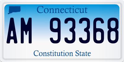 CT license plate AM93368