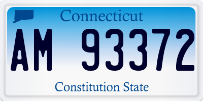 CT license plate AM93372