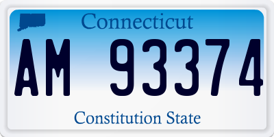 CT license plate AM93374