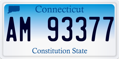 CT license plate AM93377