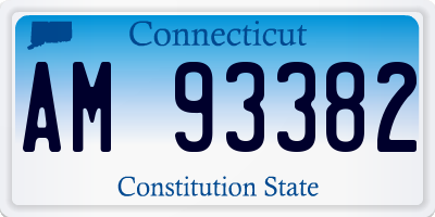 CT license plate AM93382