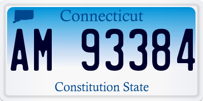 CT license plate AM93384