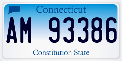 CT license plate AM93386