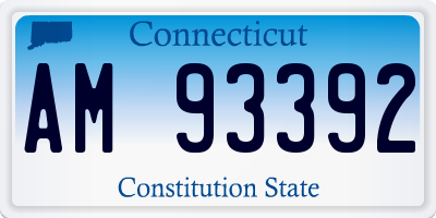 CT license plate AM93392