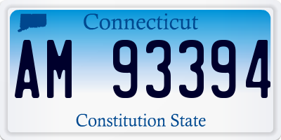 CT license plate AM93394