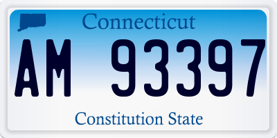 CT license plate AM93397