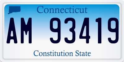 CT license plate AM93419