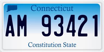 CT license plate AM93421