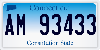 CT license plate AM93433