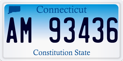 CT license plate AM93436