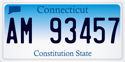 CT license plate AM93457