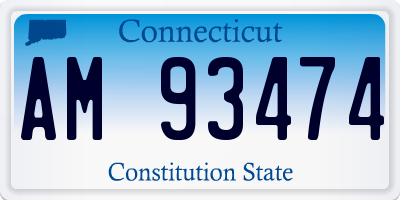 CT license plate AM93474