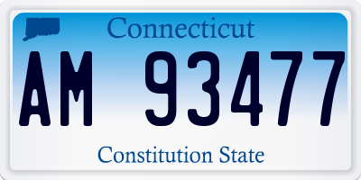 CT license plate AM93477