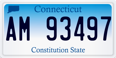 CT license plate AM93497