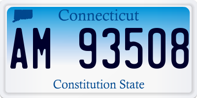 CT license plate AM93508