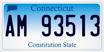 CT license plate AM93513