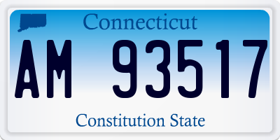 CT license plate AM93517