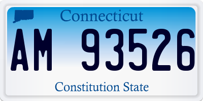 CT license plate AM93526