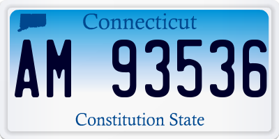 CT license plate AM93536