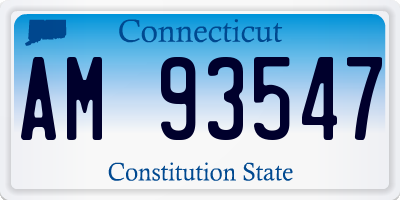 CT license plate AM93547