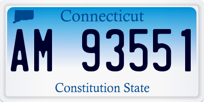 CT license plate AM93551