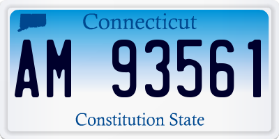 CT license plate AM93561