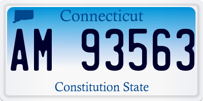 CT license plate AM93563