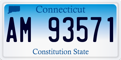 CT license plate AM93571