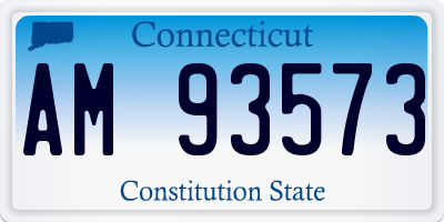 CT license plate AM93573