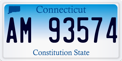 CT license plate AM93574