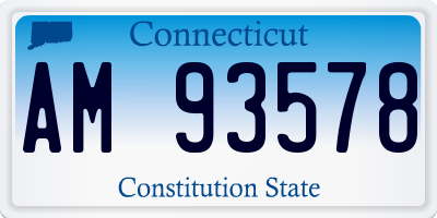 CT license plate AM93578