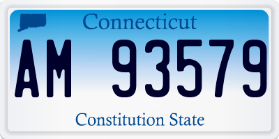 CT license plate AM93579