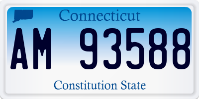 CT license plate AM93588