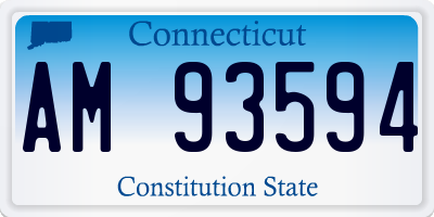CT license plate AM93594