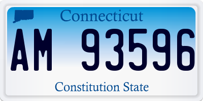 CT license plate AM93596