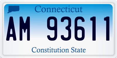 CT license plate AM93611