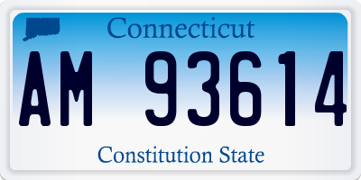 CT license plate AM93614